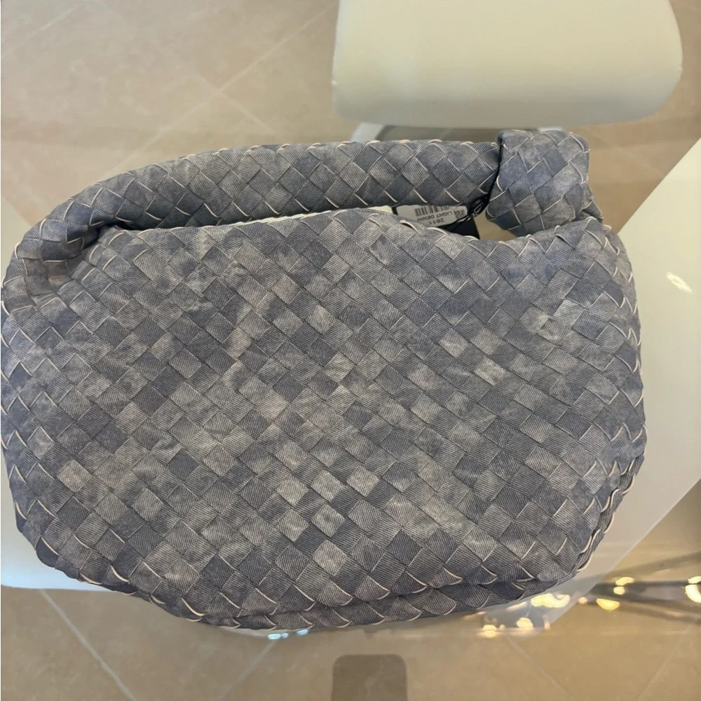 Woven Blue Hobo Bag Denium Vegan  & Polyester Very Durable